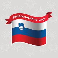 Slovenia Wavy Flag Independence Day Banner Background vector