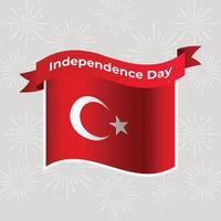 Turkey Wavy Flag Independence Day Banner Background vector