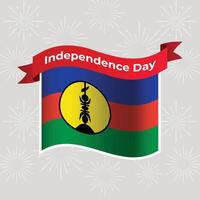 New Caledonia Wavy Flag Independence Day Banner Background vector