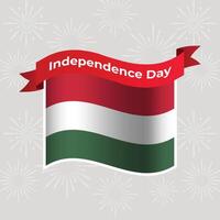 Hungary Wavy Flag Independence Day Banner Background vector