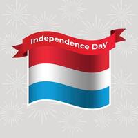 Luxembourg Wavy Flag Independence Day Banner Background vector