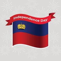 Liechtenstein Wavy Flag Independence Day Banner Background vector