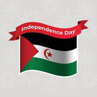 Western Sahara Wavy Flag Independence Day Banner Background vector