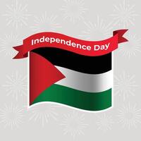 Palestine Wavy Flag Independence Day Banner Background vector