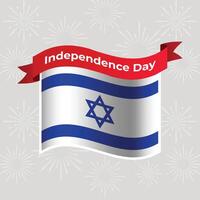 Israel Wavy Flag Independence Day Banner Background vector