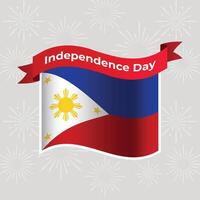 Philippines Wavy Flag Independence Day Banner Background vector