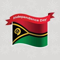 Vanuatu Wavy Flag Independence Day Banner Background vector