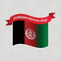 Afghanistan Wavy Flag Independence Day Banner Background vector