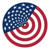 Round badge in the colors of the US flag, isolated on a transparent background vector