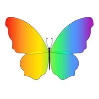Butterfly icon in rainbow gradient colors, isolated on a transparent background. Pride Month element vector