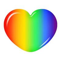 Heart icon in rainbow gradient colors, isolated on a transparent background vector