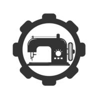 sew machine logo template vector