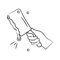 Get this amazing icon of doodle icon of butcher hand, cleaver knife vector