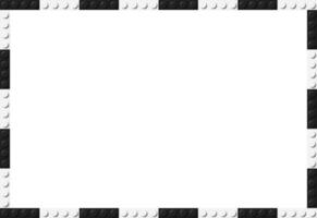 Black and white brick banner. Simple frame composed of black and white toy blocks. Abstract background vector