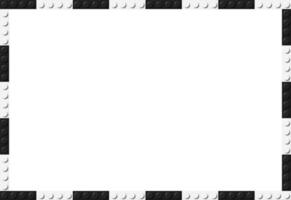 Black and white brick banner. Simple frame composed of black and white toy blocks. Abstract background vector