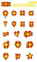 Macedonia Flag Collection. Big set for design. vector