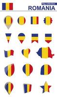 Romania Flag Collection. Big set for design. vector