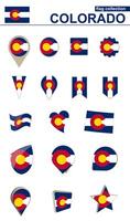 Colorado Flag Collection. Big set for design. vector