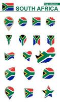 South Africa Flag Collection. Big set for design. vector