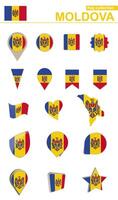 Moldova Flag Collection. Big set for design. vector