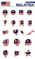 Malaysia Flag Collection. Big set for design. vector