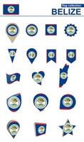 Belize Flag Collection. Big set for design. vector