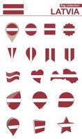 Latvia Flag Collection. Big set for design. vector