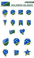 Solomon Islands Flag Collection. Big set for design. vector