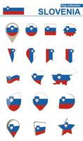 Slovenia Flag Collection. Big set for design. vector