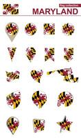 Maryland Flag Collection. Big set for design. vector