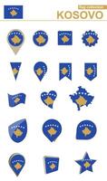 Kosovo Flag Collection. Big set for design. vector