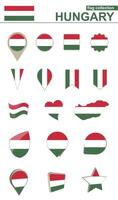 Hungary Flag Collection. Big set for design. vector