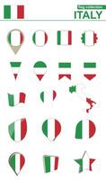 Italy Flag Collection. Big set for design. vector