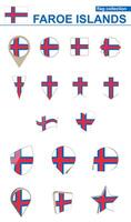 Faroe Islands Flag Collection. Big set for design. vector