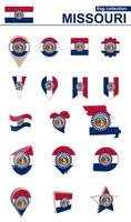 Missouri Flag Collection. Big set for design. vector