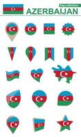 Azerbaijan Flag Collection. Big set for design. vector