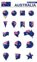 Australia Flag Collection. Big set for design. vector