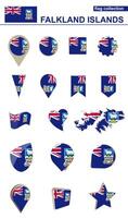 Falkland Islands Flag Collection. Big set for design. vector