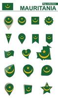 Mauritania Flag Collection. Big set for design. vector