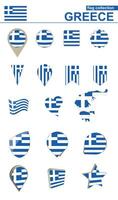 Greece Flag Collection. Big set for design. vector