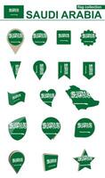 Saudi Arabia Flag Collection. Big set for design. vector