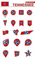 Tennessee Flag Collection. Big set for design. vector