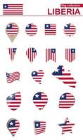 Liberia Flag Collection. Big set for design. vector