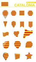 Cataluña bandera recopilación. grande conjunto para diseño. vector