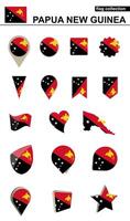 Papua New Guinea Flag Collection. Big set for design. vector