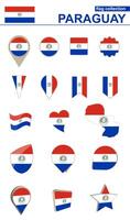 Paraguay Flag Collection. Big set for design. vector