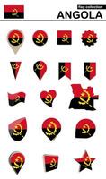 Angola Flag Collection. Big set for design. vector