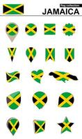 Jamaica Flag Collection. Big set for design. vector