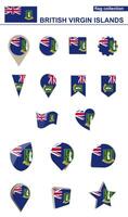 British Virgin Islands Flag Collection. Big set for design. vector