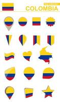 Colombia Flag Collection. Big set for design. vector